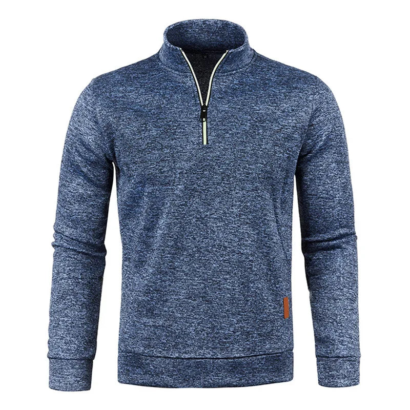 Herren Pullover Sweatshirt Troyer Pulli Sweater Stehkragen Zipper Langarmpulli