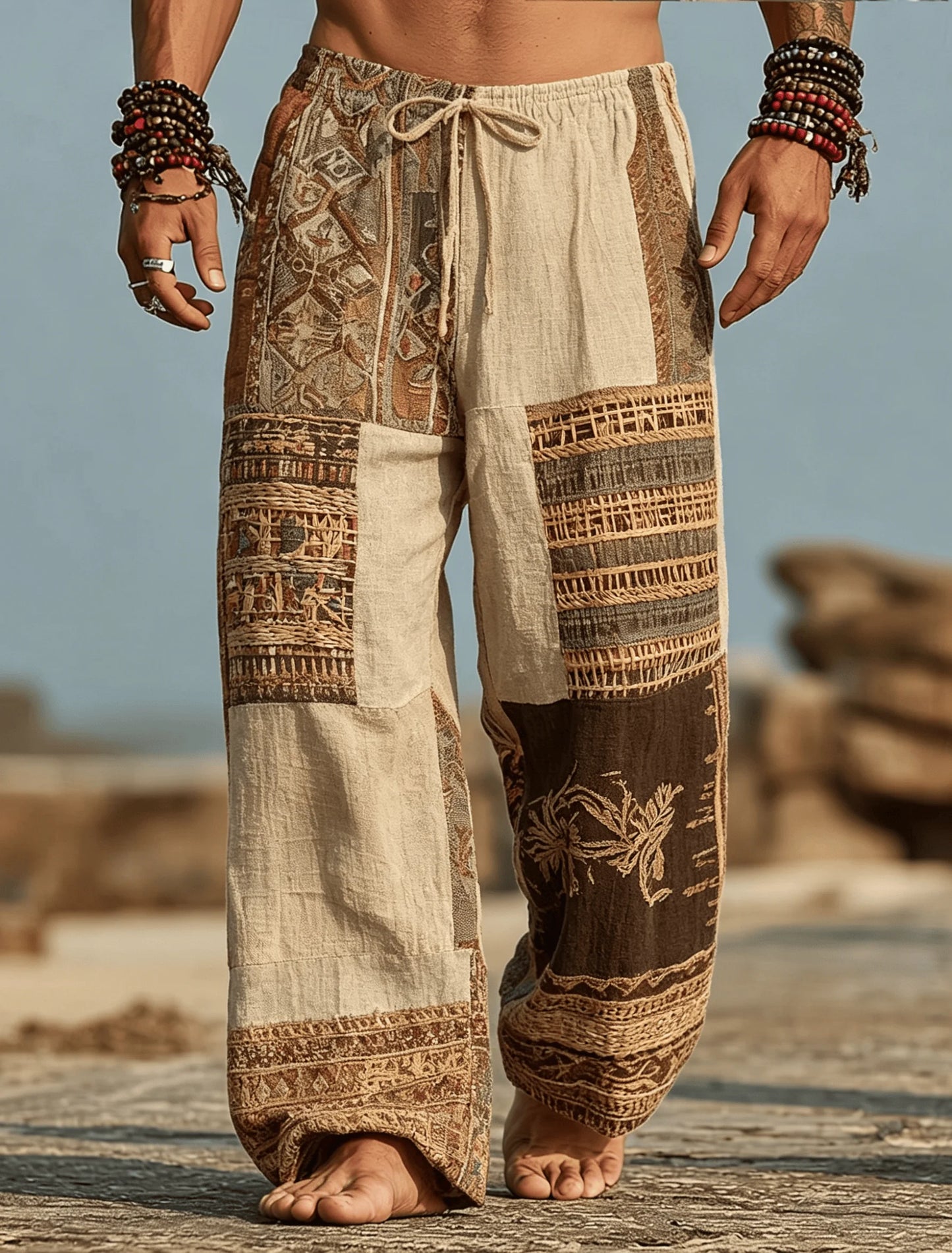 Männer Hose mit Kordelzug Freizeithose Pumphosen Pluderhosen Jogger Jogginghose