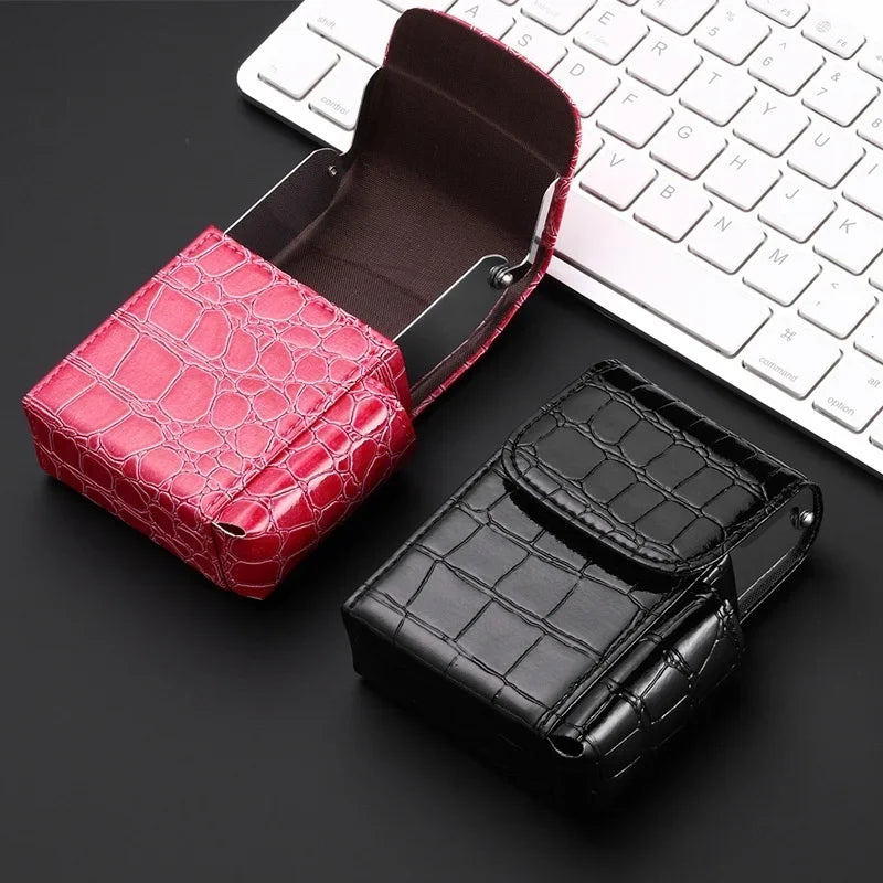 Zigarettenetui Etui 20 Zigaretten Dose Metall Box Mini Kunst Leder Gadgets