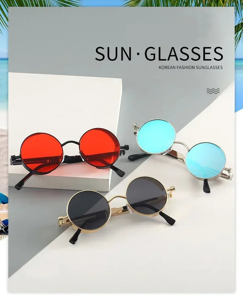 Damen Sonnenbrille Luxus Modische runde Herren Brille Vintage UV400