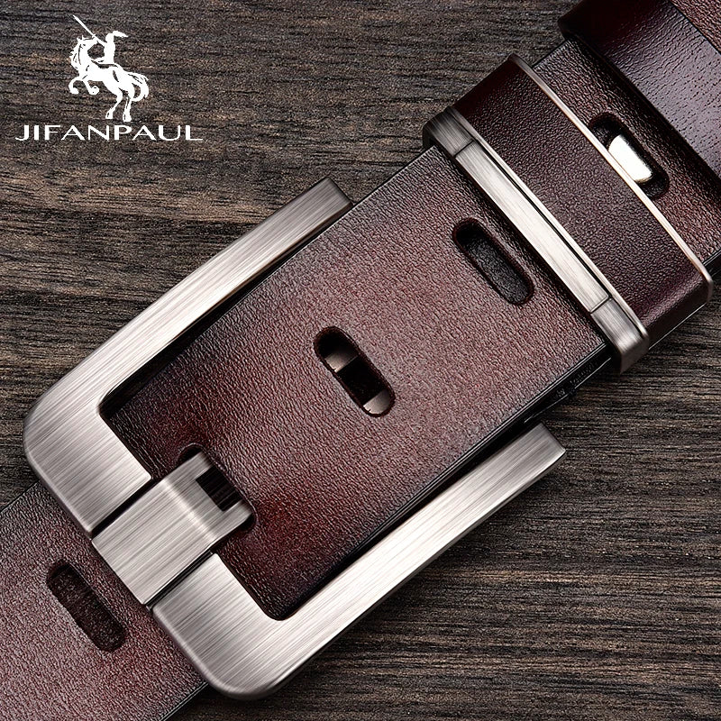 Fashion Jeansgürtel Herren Eckig Schnalle Echt Leder Gürtel Ledergürtel Schwarz