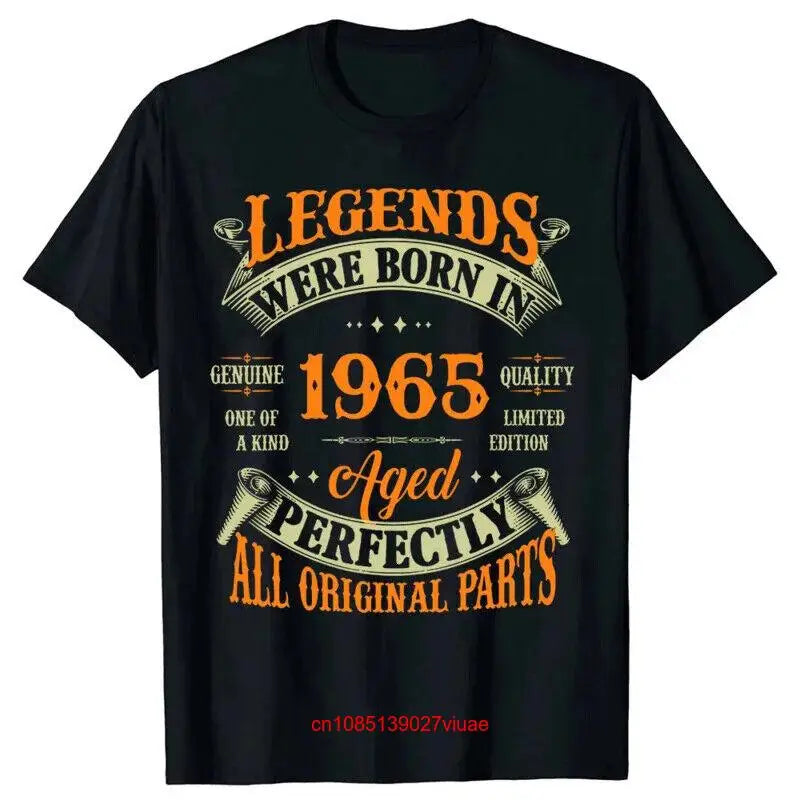 Herren T-Shirt Legends Born In 1965 Shirt Unisex Streetwear Tank 100% Baumwolle