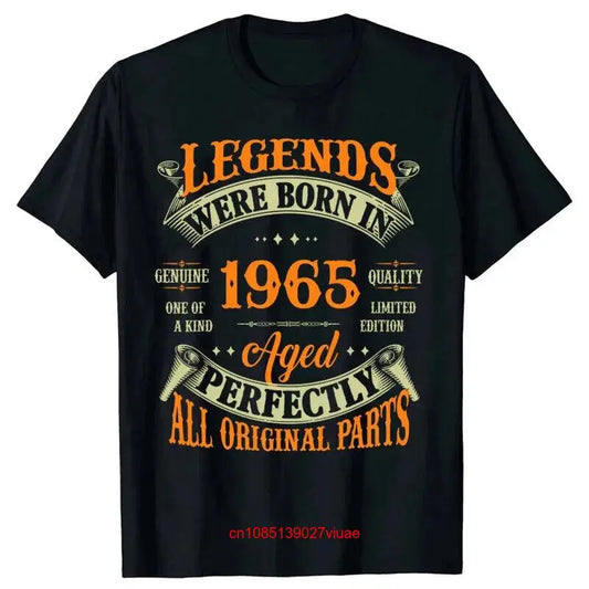 Herren T-Shirt Legends Born In 1965 Shirt Unisex Streetwear Tank 100% Baumwolle