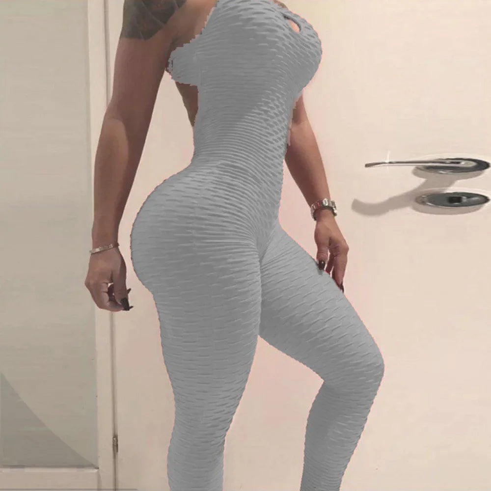 Yoga Fitness Overalls Jumpsuit Gym Stretch Leggings Jogging Anzug Top Push Up