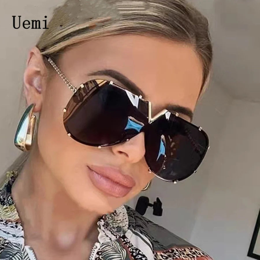Damen Sonnenbrille Designer Luxus Brille Quadratische Gläser Vintage UV400