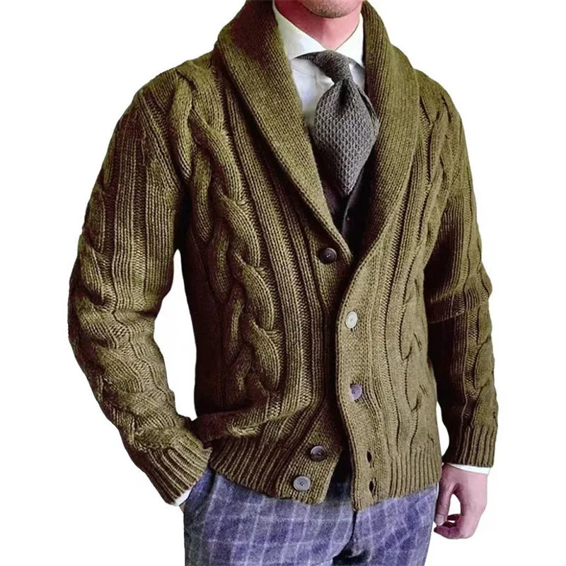 Herren Herbst Jacke Übergangsjacke Sweatjacke Sweater Strickjacke mit Zopfmuster