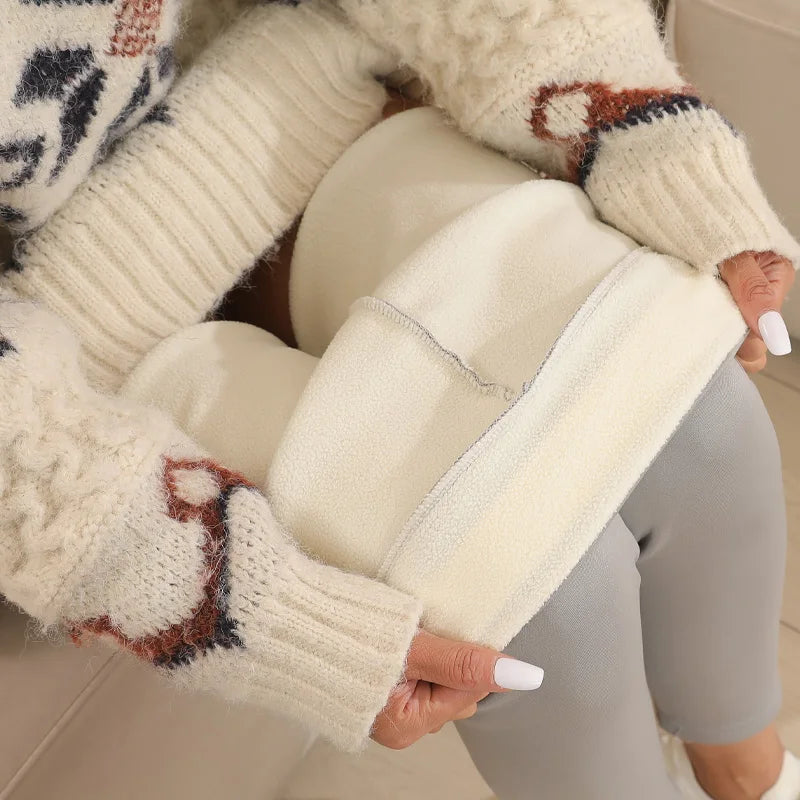 Frauen Hose Winter Warm Thermohose Innenfleece Blickdichte Strumpfhose Leggins