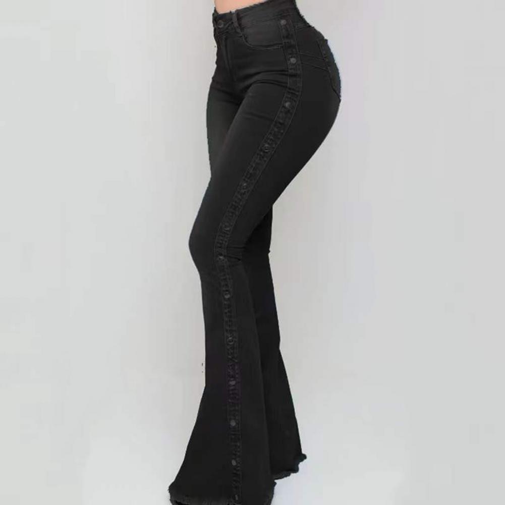 Damen Jeans Hose Bootcut Hüftjeans Schlaghose Flared Weites Bein Denim Stretch