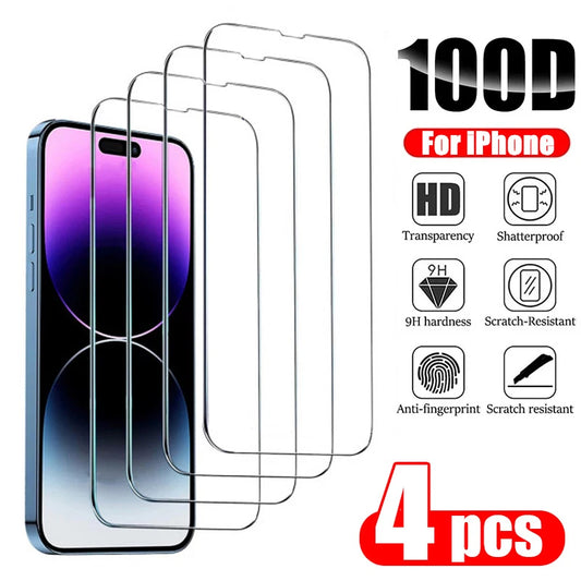 4x Panzerfolie Glas Schutz Folie Full Screen Schutz Für iPhone 13 Displayschutz