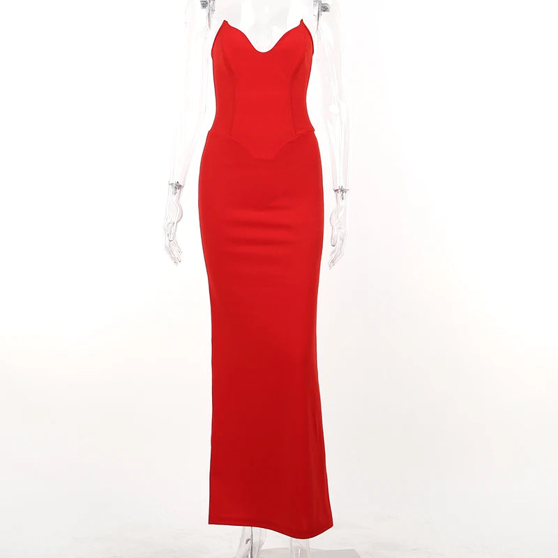 Frauen Kleid rückenfreies Partykleid Langes Trägerkleid Abendkleid Cocktailkleid