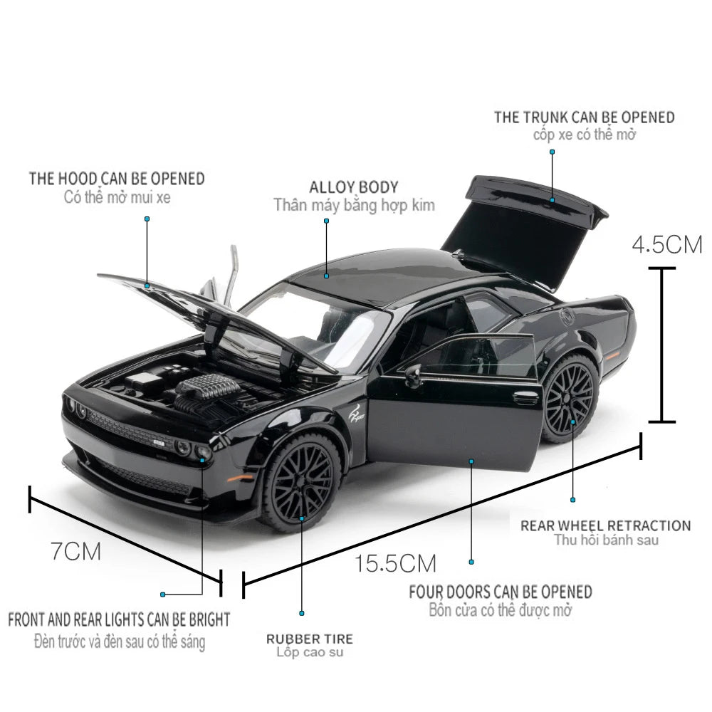 1:32 Modellauto Challenger SRT Metall Spielzeug Kinder Automodell Geschenk
