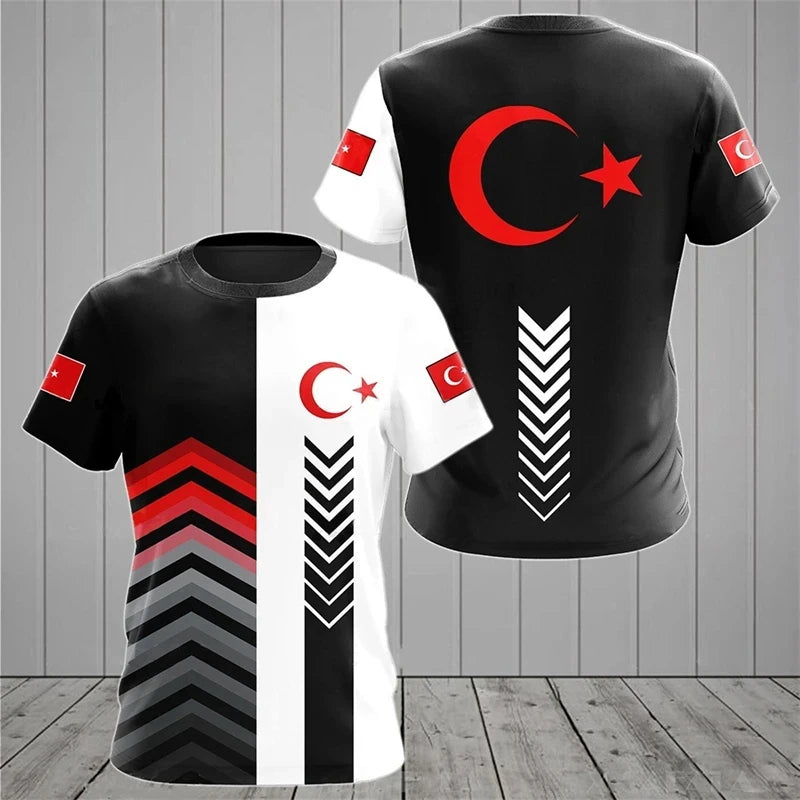 Herren T-Shirt Fashion Türkei Fan Trikot Rundhals Unisex Sommer Streetwear