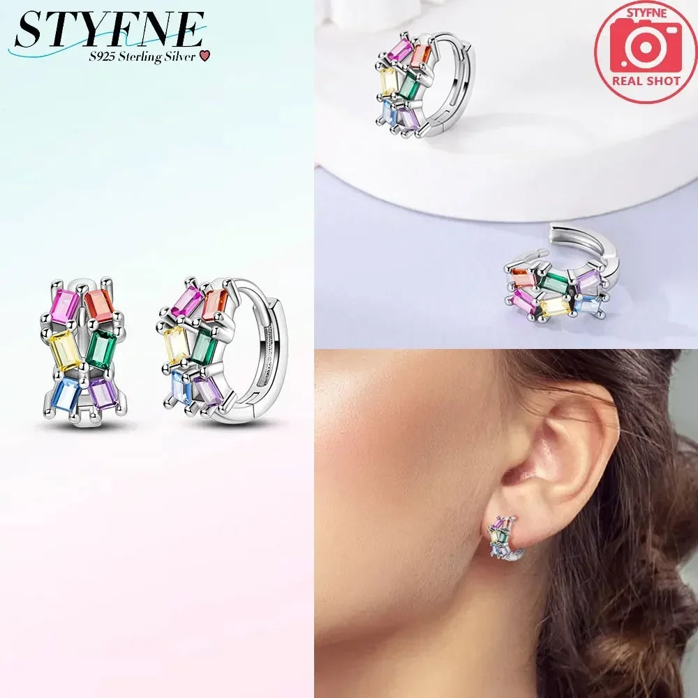 Creolen 925 Silber Ohrringe Zirkonia | Hypoallergen | Luxus Ohrstecker Geschenk
