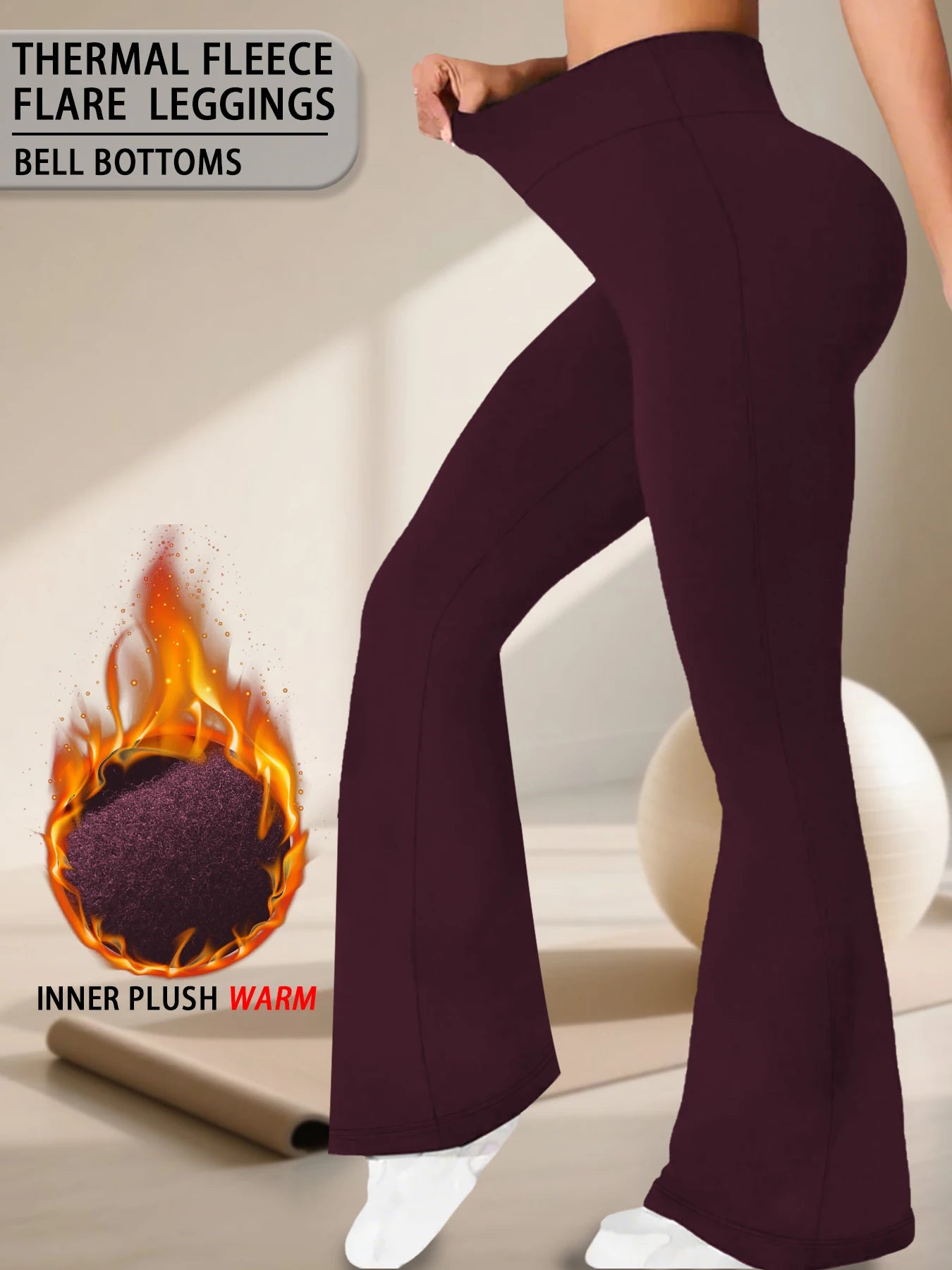 Frauen Hose Winter Leggins Warm Thermohose Innenfleece Blickdichte Strumpfhose
