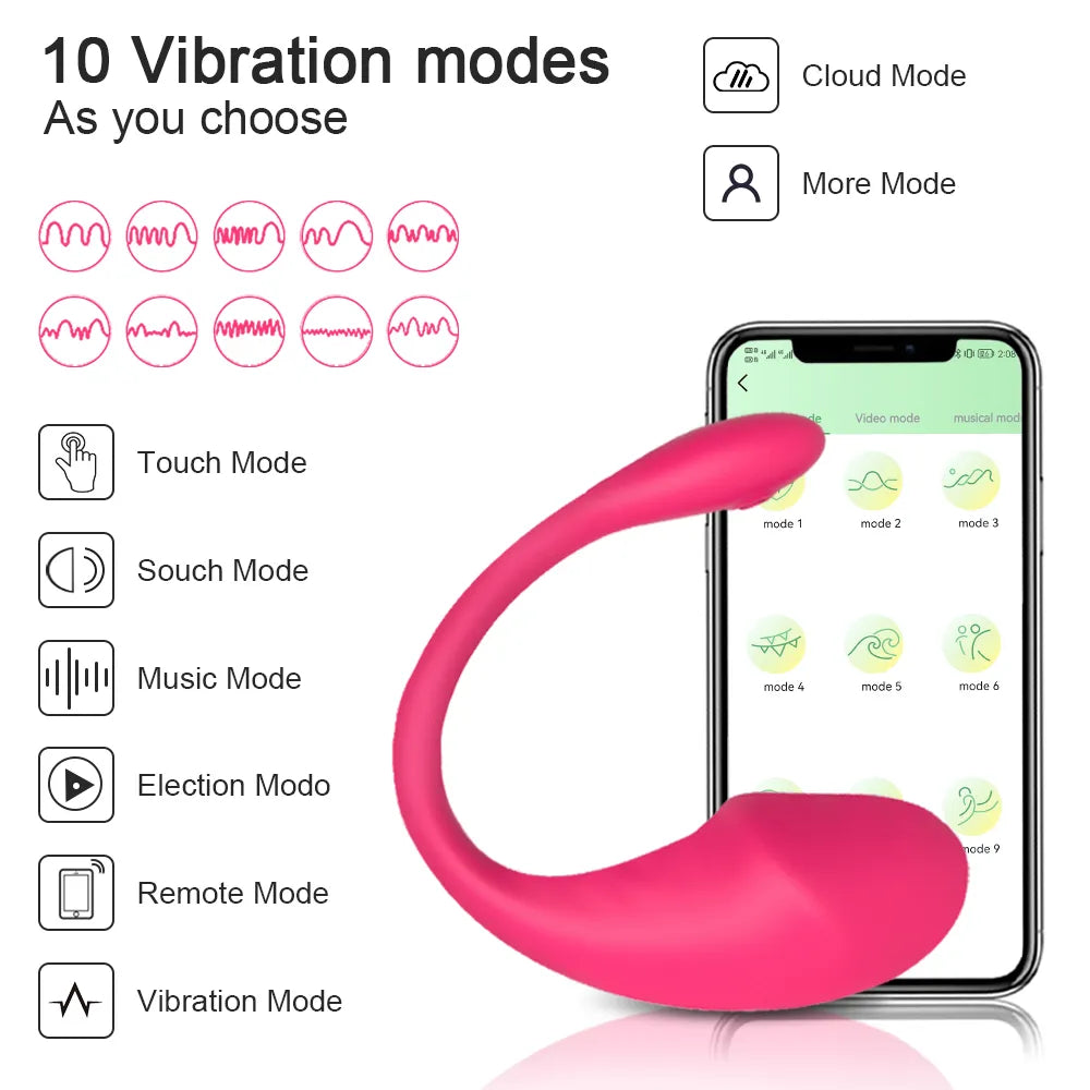 Drahtlose-Bluetooth Silikon Dildo G-Punkt Vibrator Sexspielzeug Frauen Klitoris