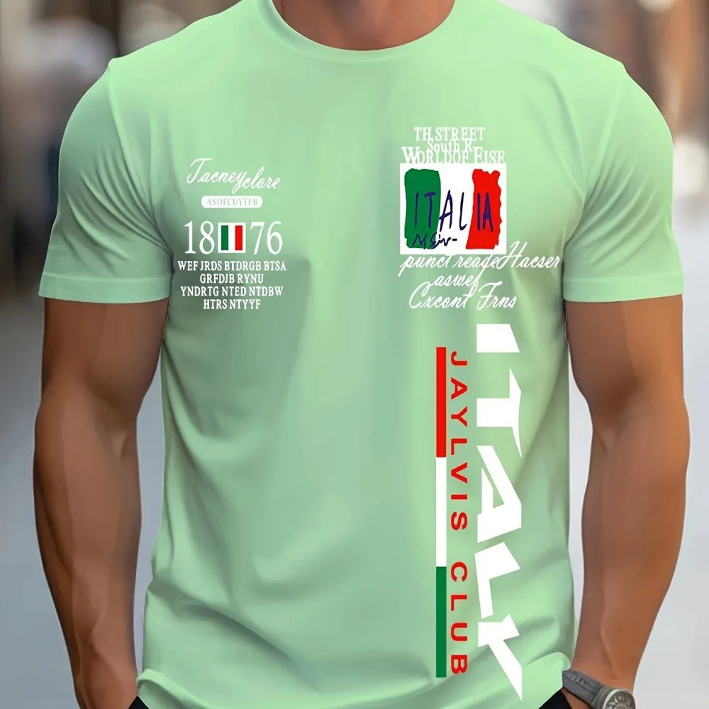 Männer T-Shirt Italien Herrenmode Sport Shirts Hemd Streetwear Spandex Tank Top