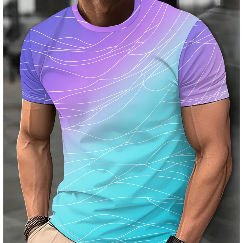 Herren T-Shirt Rundhals Kurzarm Slim Fit Hemd Polohemd Streetwear Shirt NEU