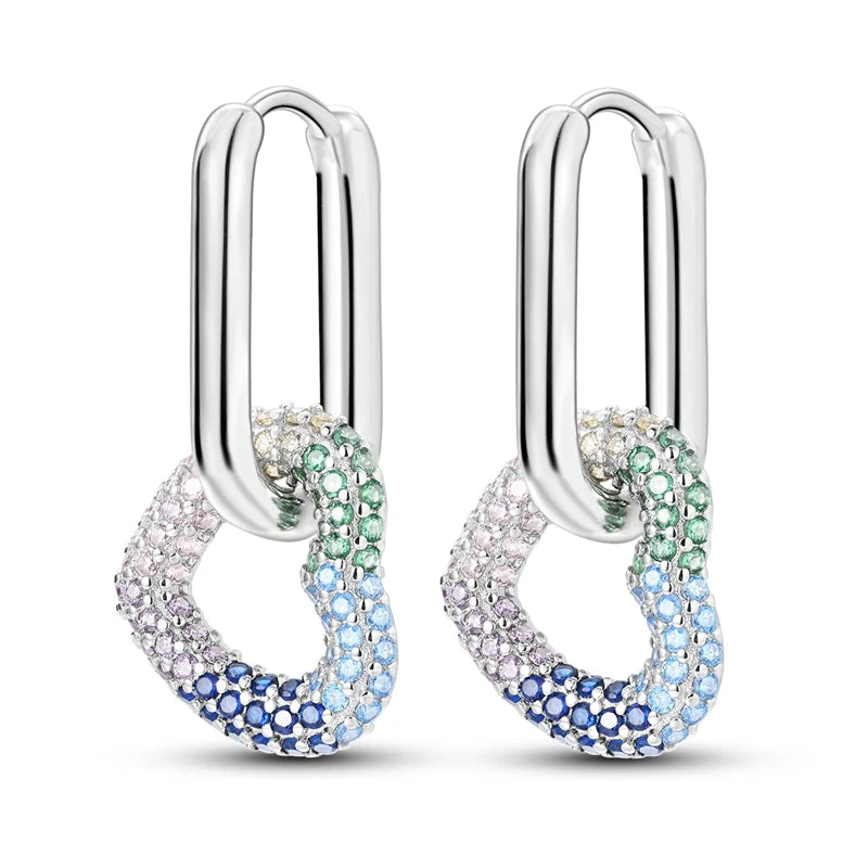Creolen 925 Silber Ohrringe Zirkonia | Hypoallergen | Luxus Ohrstecker Geschenk