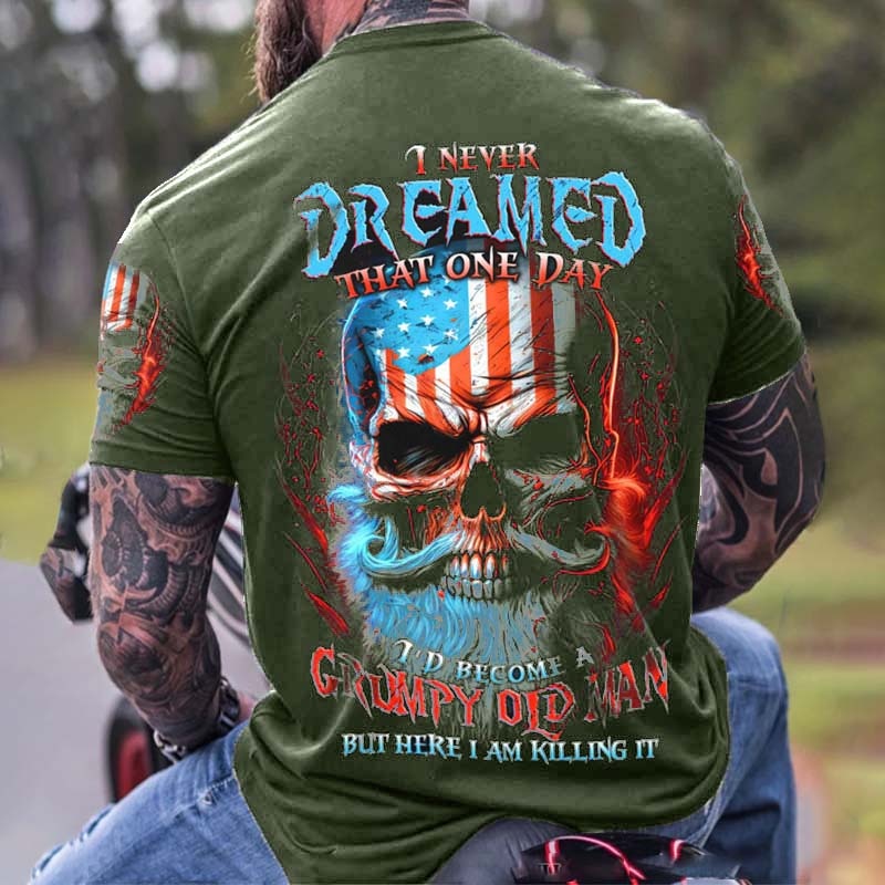 Herren Metal Skull Horror 3D T-Shirt Rundhals Unisex Sommer Streetwear