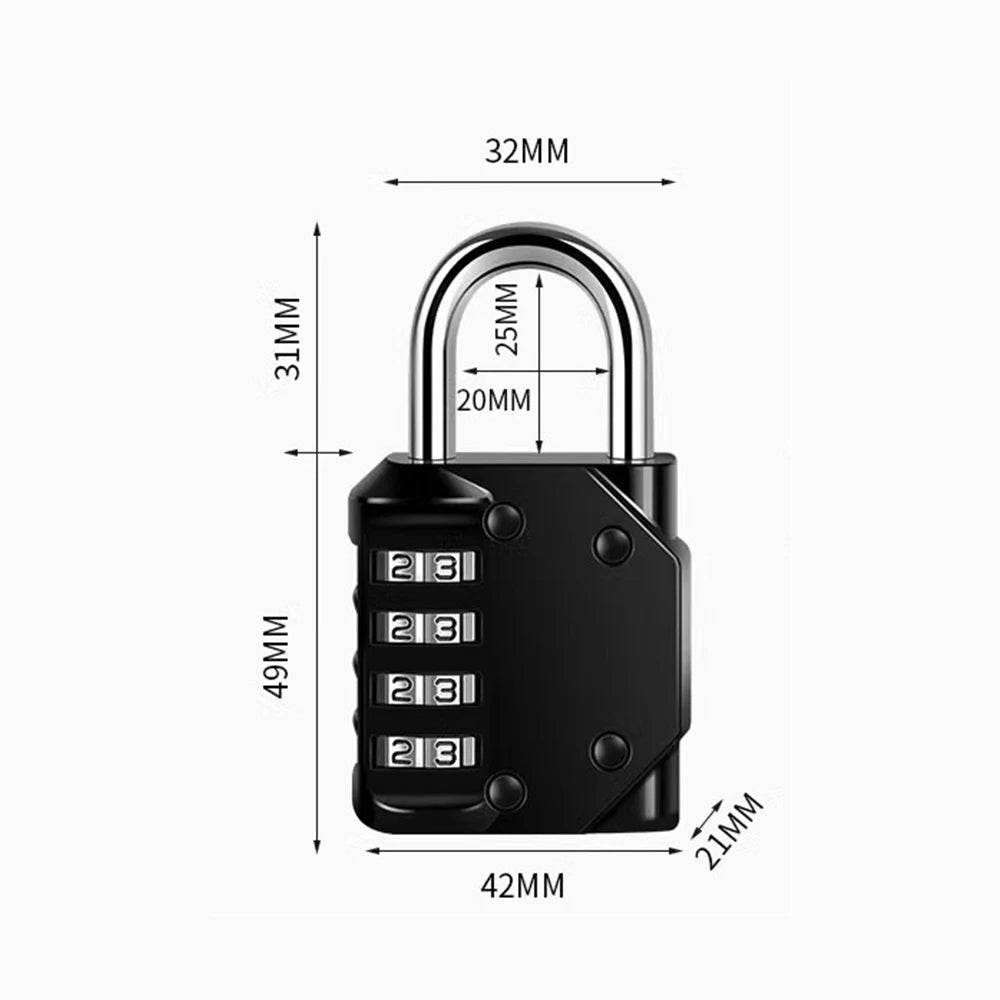4 Stellig Vorhängeschloss Zahlenschloss Schloss Zahlencode Zinklegierung Sicher