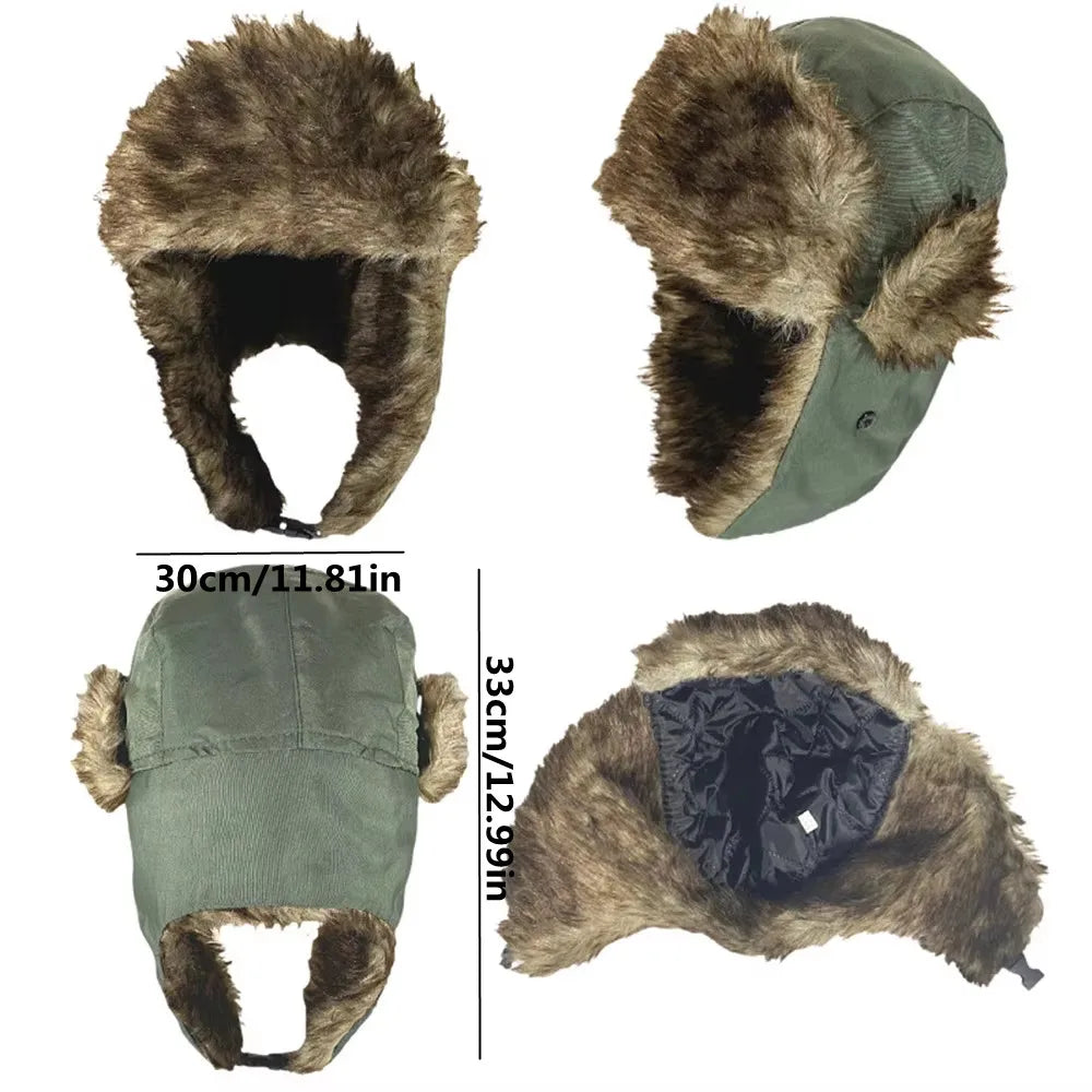 Damen Fliegermütze Wintermütze Trapper Fellmütze Pilotenmütze Mütze Ohrenmütze
