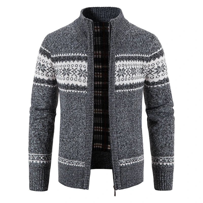 Herren Herbst Jacke Übergangsjacke Warme Sweatjacke Zipper Sweater Strickjacke