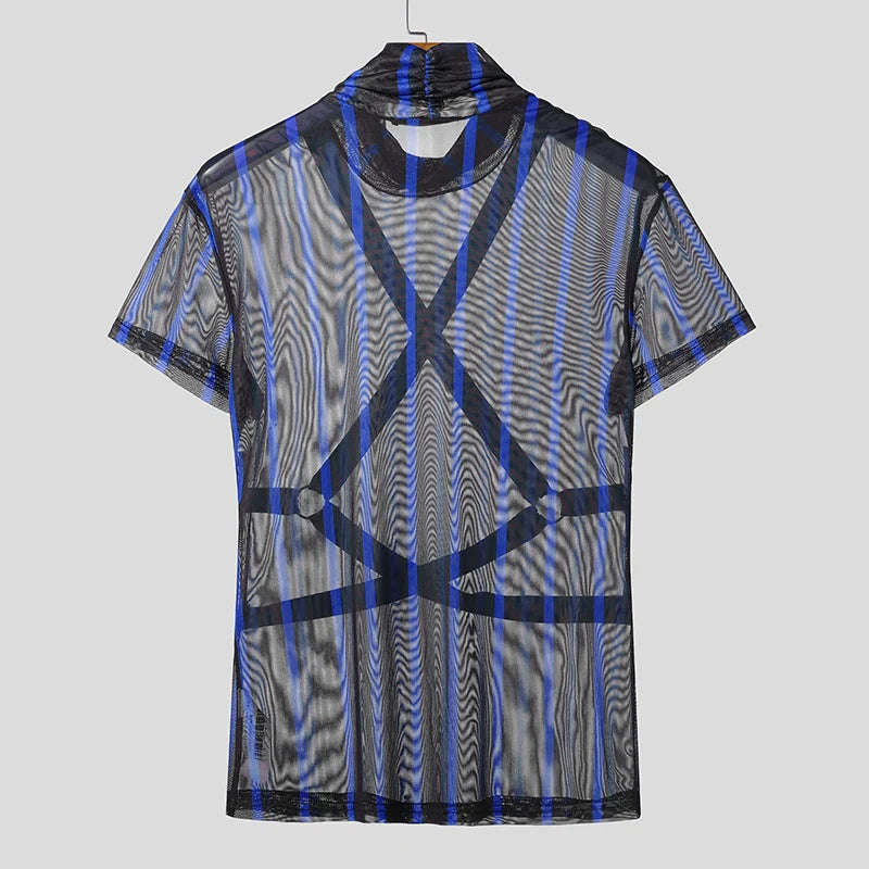 Maglietta Uomo Shirt T-Shirt Canottiera Camicia Maglia Sexy Body Trasparente Top