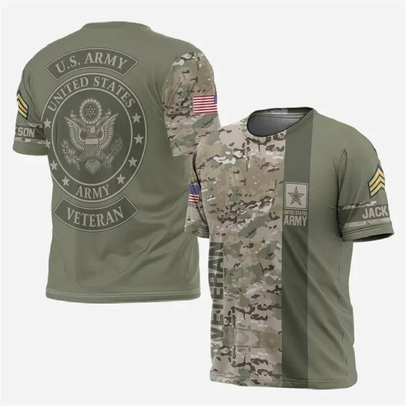 Maglietta mimetica da uomo dell'esercito americano T-Shirt Manica Corta Camicia