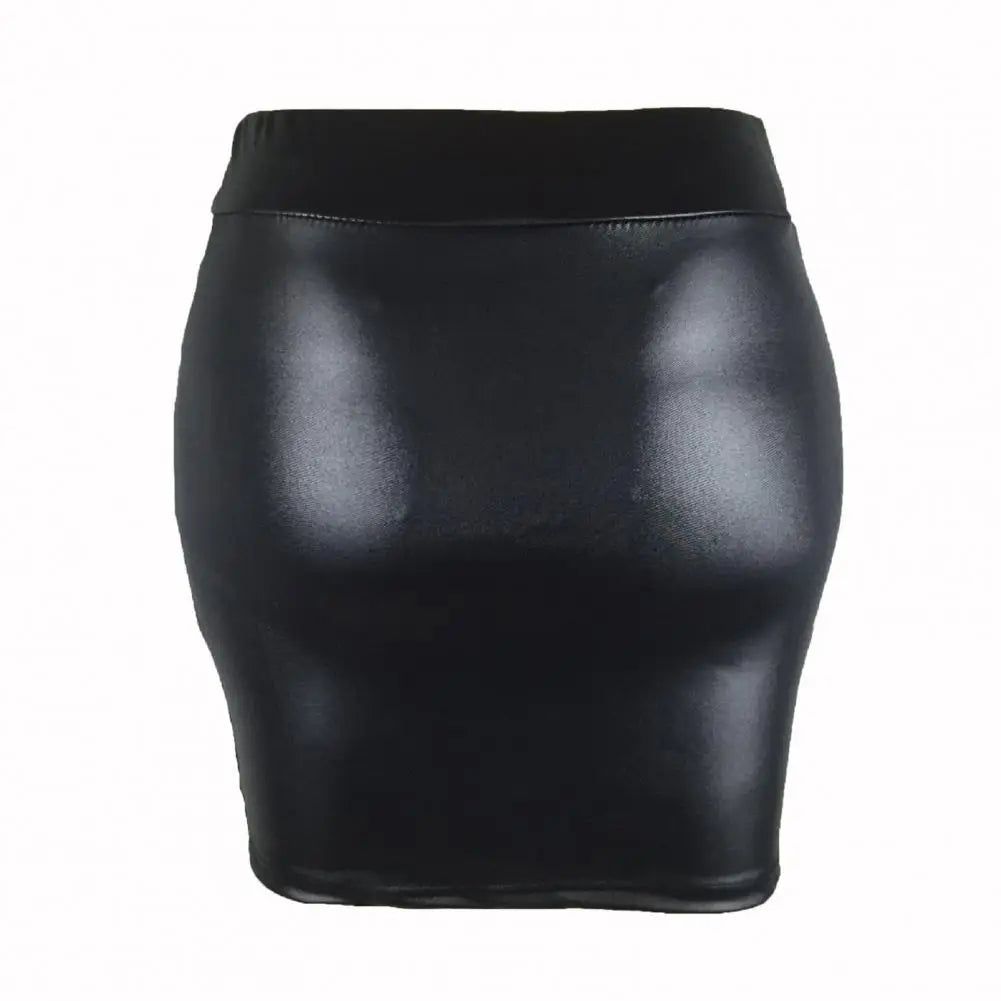 Sexy Damen Lederrock Minirock PU Mini Rock Bodycon Partyrock Clubwear