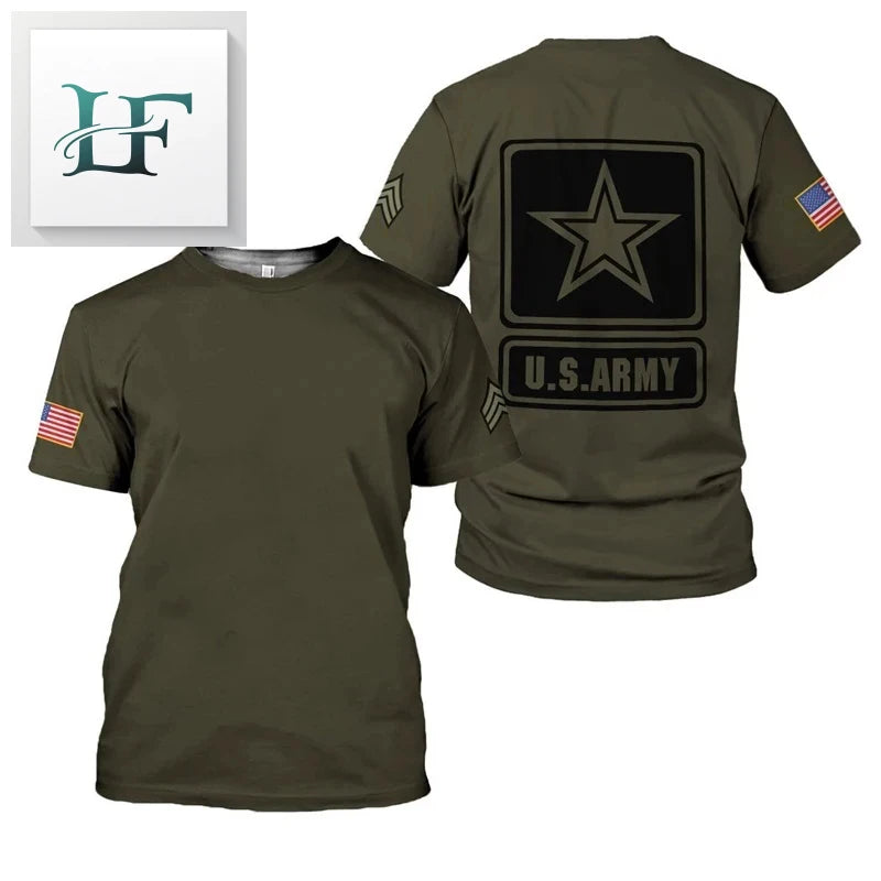 Maglietta mimetica da uomo dell'esercito americano T-Shirt Manica Corta Camicia