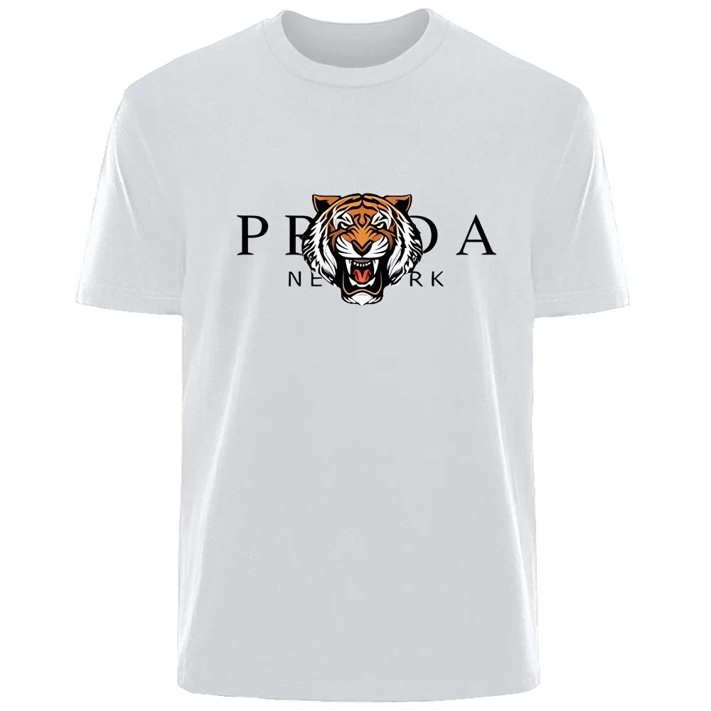 Männer T-Shirt Tiger Herrenmode Shirts Hemden Streetwear 100% Baumwolle Tank Top