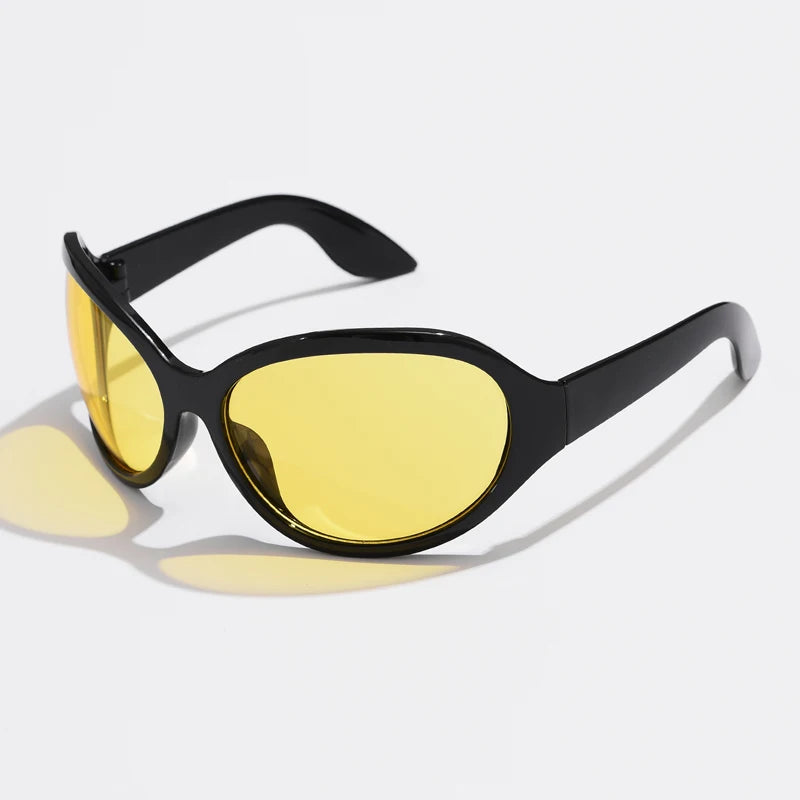 Luxus Sonnenbrille Damen Brille übergroße futuristische Gläser UV400-Schutz