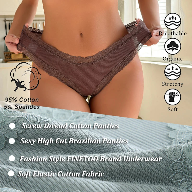 5Stk Frauen Spitze Tanga String Höschen Sexy Schlüpfer Slip Dessous Unterwäsche