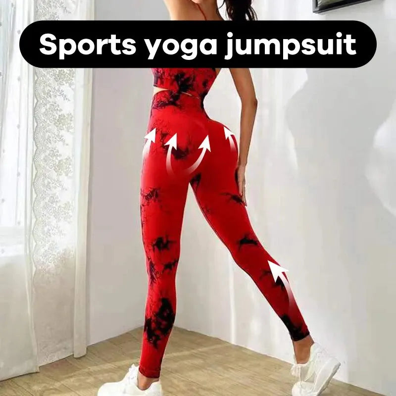 Damen Leggings Push Up Stretch Leggins Yoga Fitness Hose Sport BH Set Top Gym
