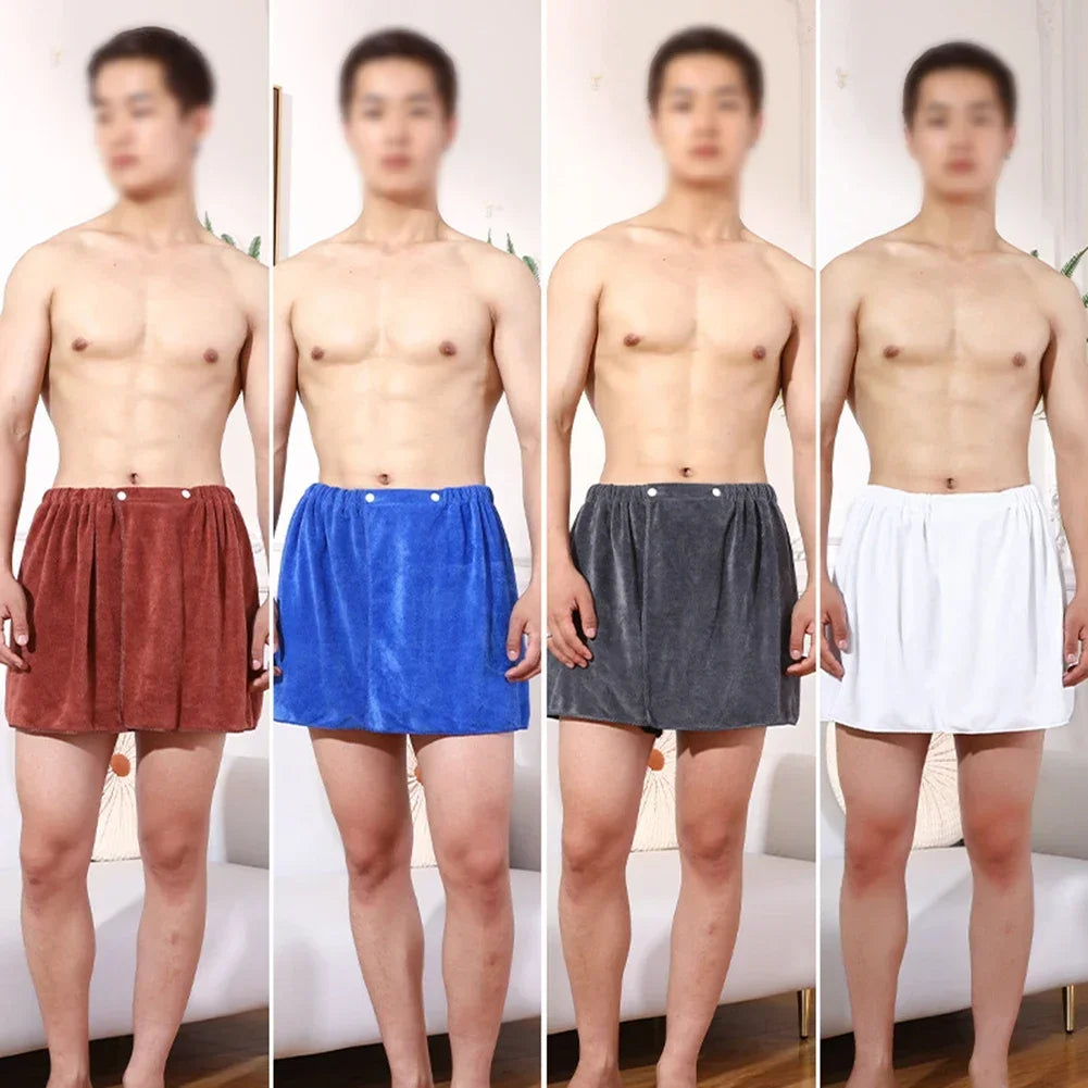 Saunatuch Herren Handtuch Saunakilt Sarong Kilt Wellness Sauna Tuch mit Tasche