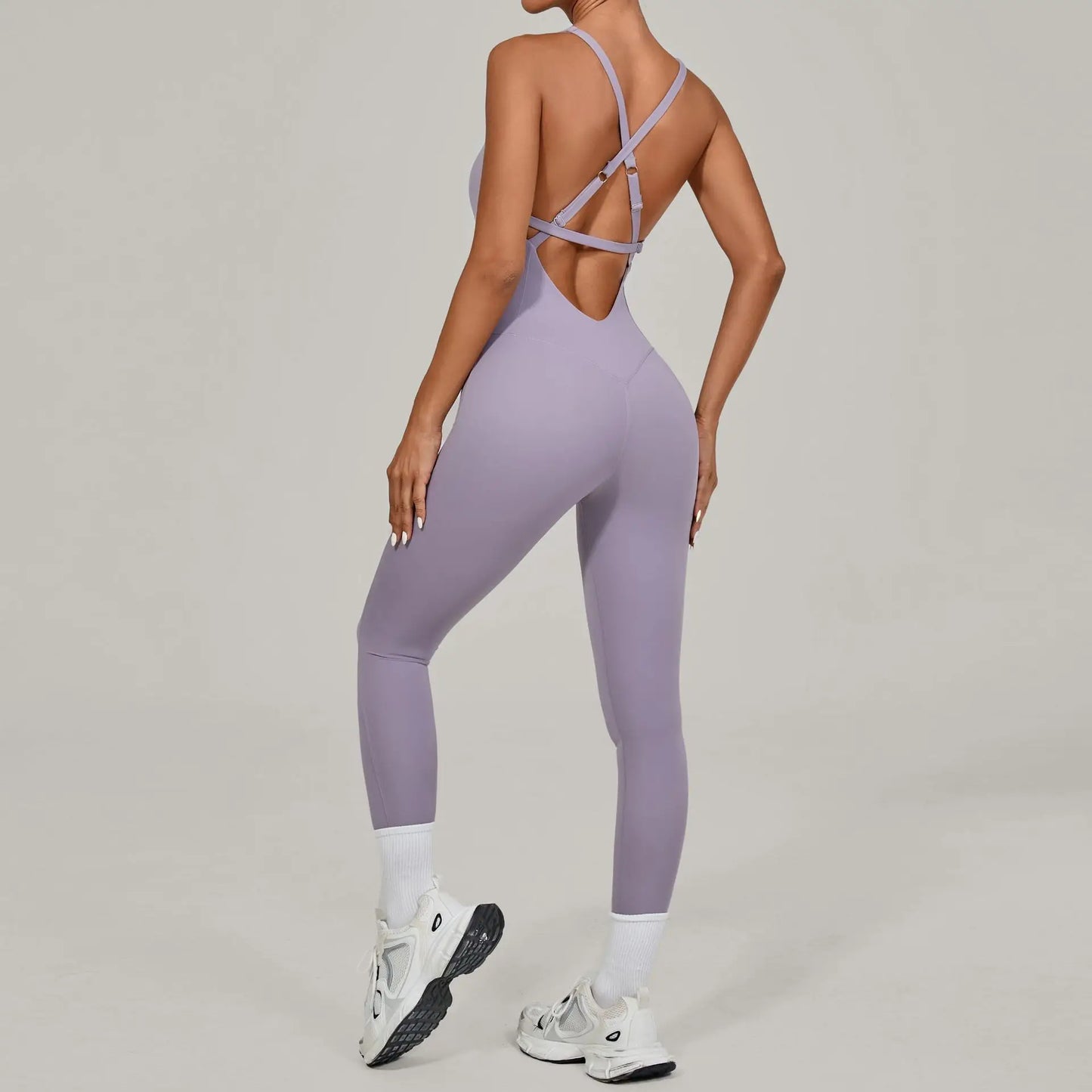 Tuta intera Sportiva Donna Rompers Pantaloni Yoga Palestra Sexy Jumpsuit Tutina