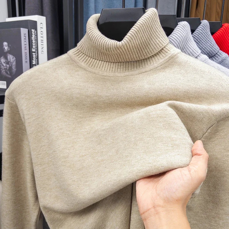 Herren Rollkragen Pullover Sweatshirt Leichter Pulli Sweater Shirt Langarmshirt