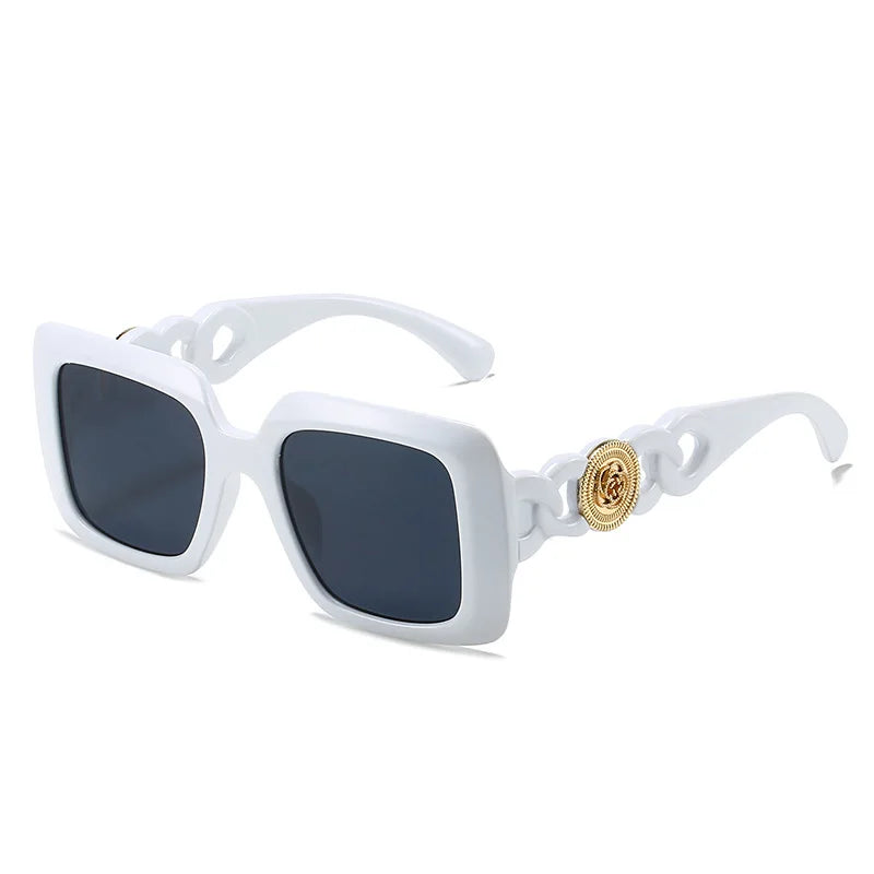 Damen Sonnenbrille Designer Luxus Brille Quadratische Gläser Vintage UV400