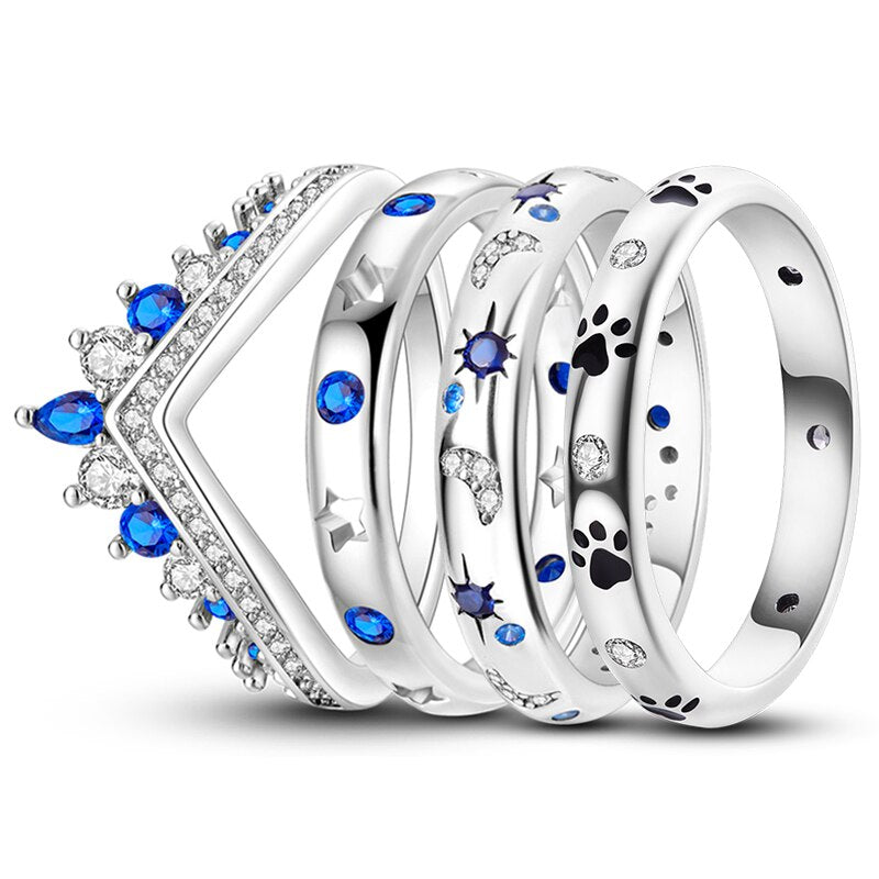 Massiv Sterling Silber 925 Ring filigran Fashion Damenring mit AAA Zirkonia
