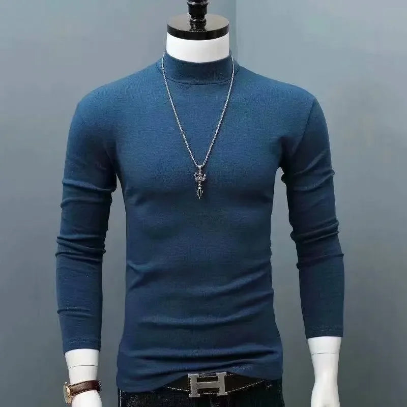 Herren Rollkragen Pullover Sweatshirt Leichter Pulli Sweater Shirt Langarmshirt