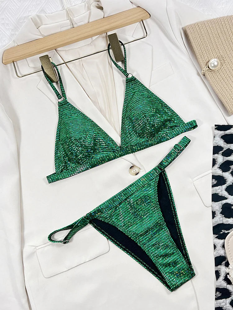 Frauen Bademode High Cut Bikini Set Sexy Micro Badeanzug Damen Tanga Swimwear
