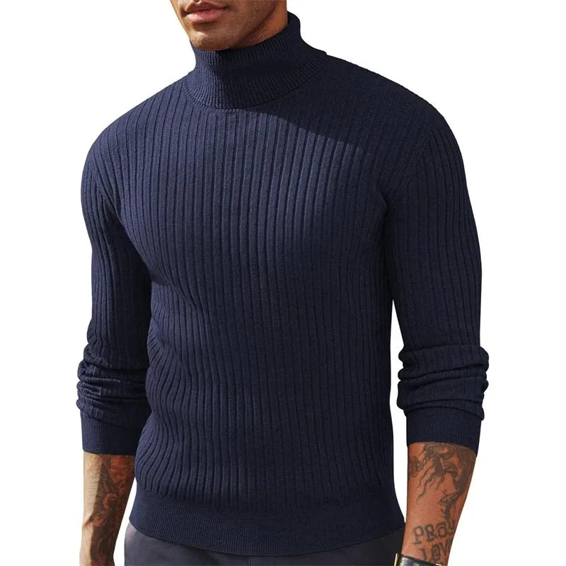 Herren Rollkragen Pullover Sweatshirt Leichter Pulli Sweater Shirt Langarmshirt