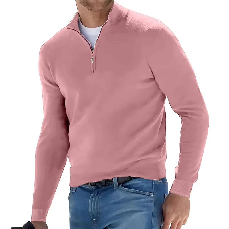 Herren Pullover Sweatshirt Troyer Pulli Sweater Stehkragen Zipper Langarmpulli