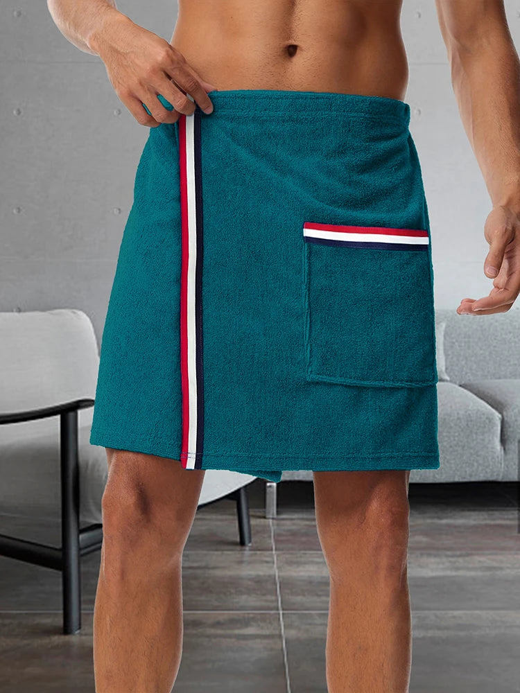 Saunatuch Herren Handtuch Saunakilt Sarong Kilt Wellness Sauna Tuch mit Tasche
