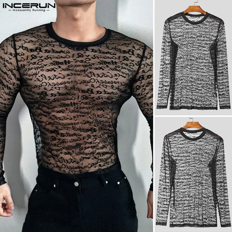 Fetisch Fashion Männer Oberteil Sexy Shirt Herren Body Hemd Transparent Clubwear