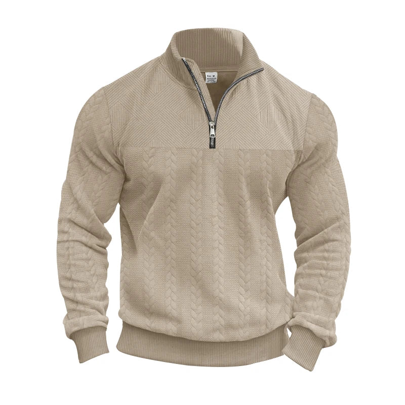 Herren Pullover Sweatshirt Troyer Pulli Sweater Stehkragen Zipper Langarmpulli