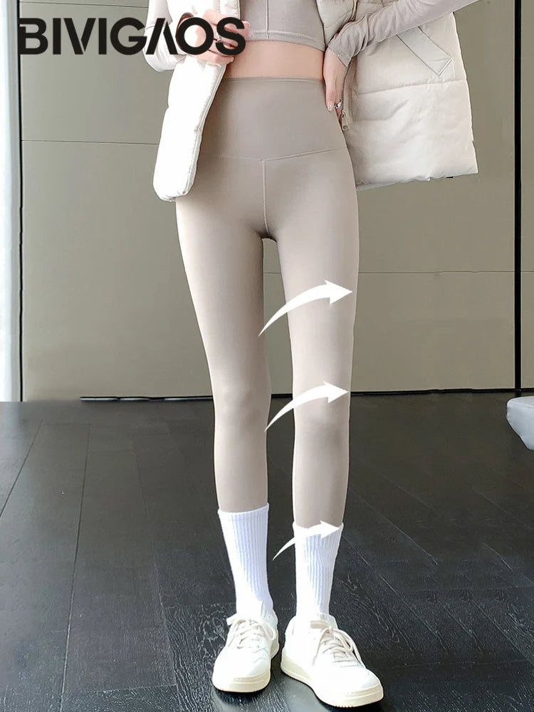 Frauen Hose Winter Warm Thermohose Innenfleece Blickdichte Strumpfhose Leggins