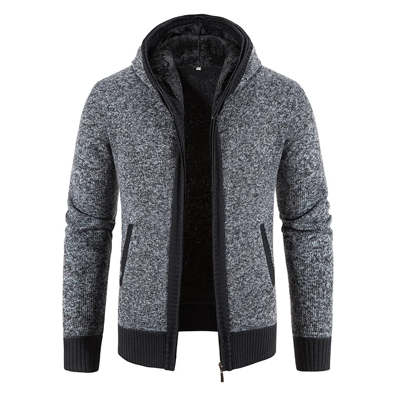 Herren Herbst Jacke Übergangsjacke Warme Sweatjacke Zipper Sweater Strickjacke