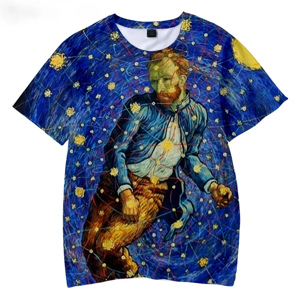 Männer Herren Fashion Vintage 3D T-Shirt Rundhals Unisex Sommer Streetwear