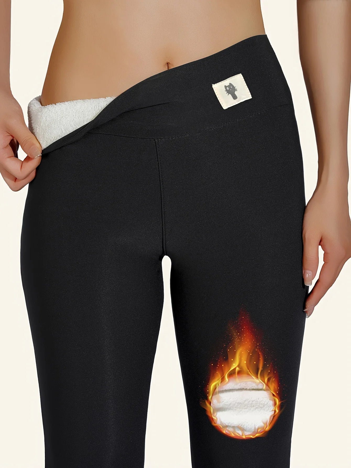Frauen Hose Winter Leggins Warm Thermohose Innenfleece Blickdichte Strumpfhose